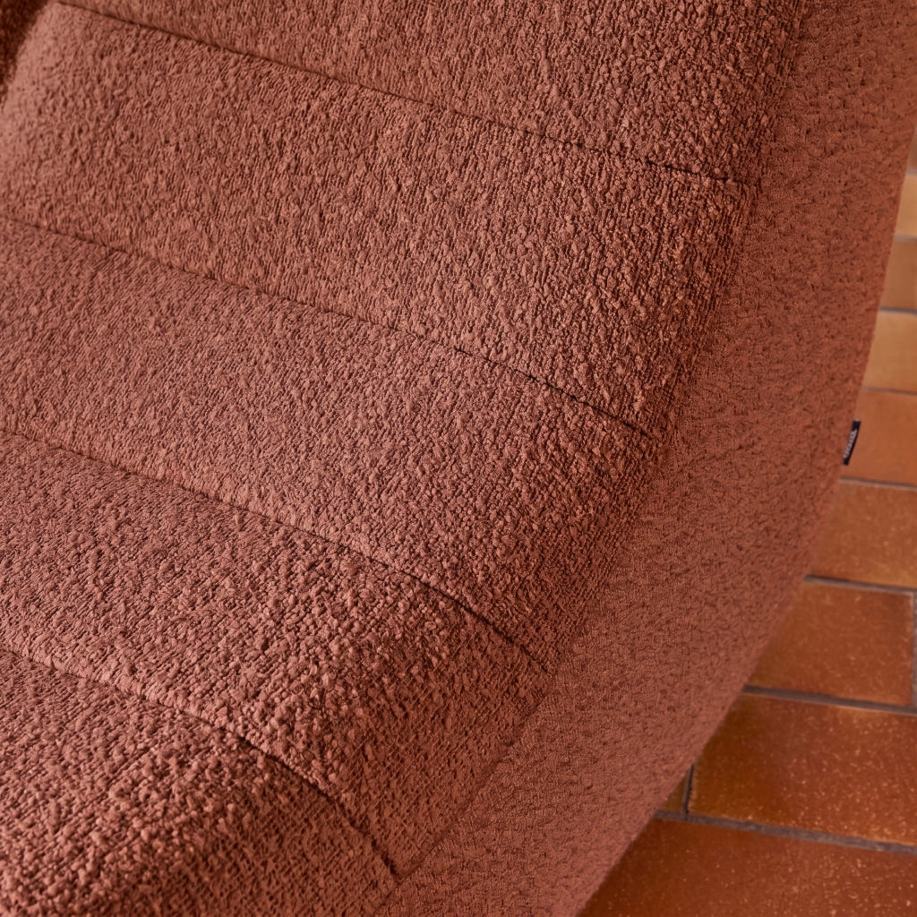 Poltrona bouclé testurizzata, 2 posti, terracotta