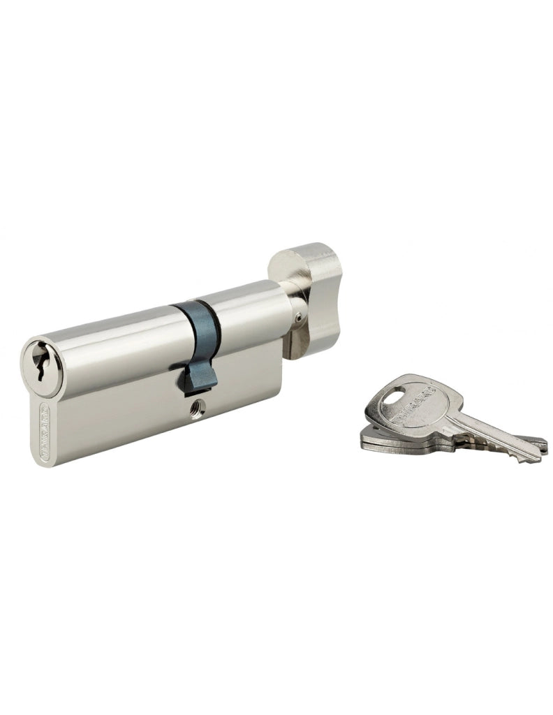 Cilindro STD con pomolo 30 x 50 mm, nichelato, 3 chiavi – THIRARD