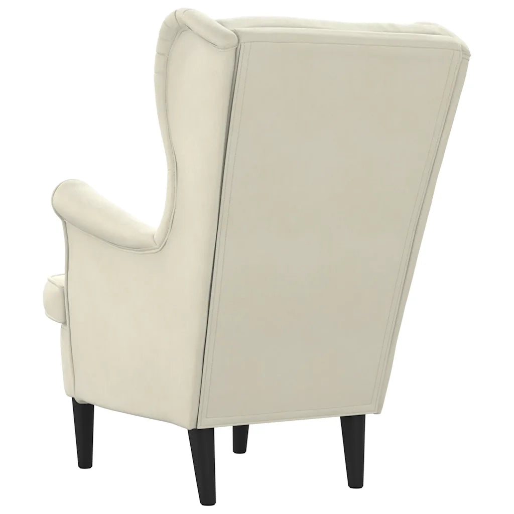 Poltrona Bianco Crema in Velluto 324068