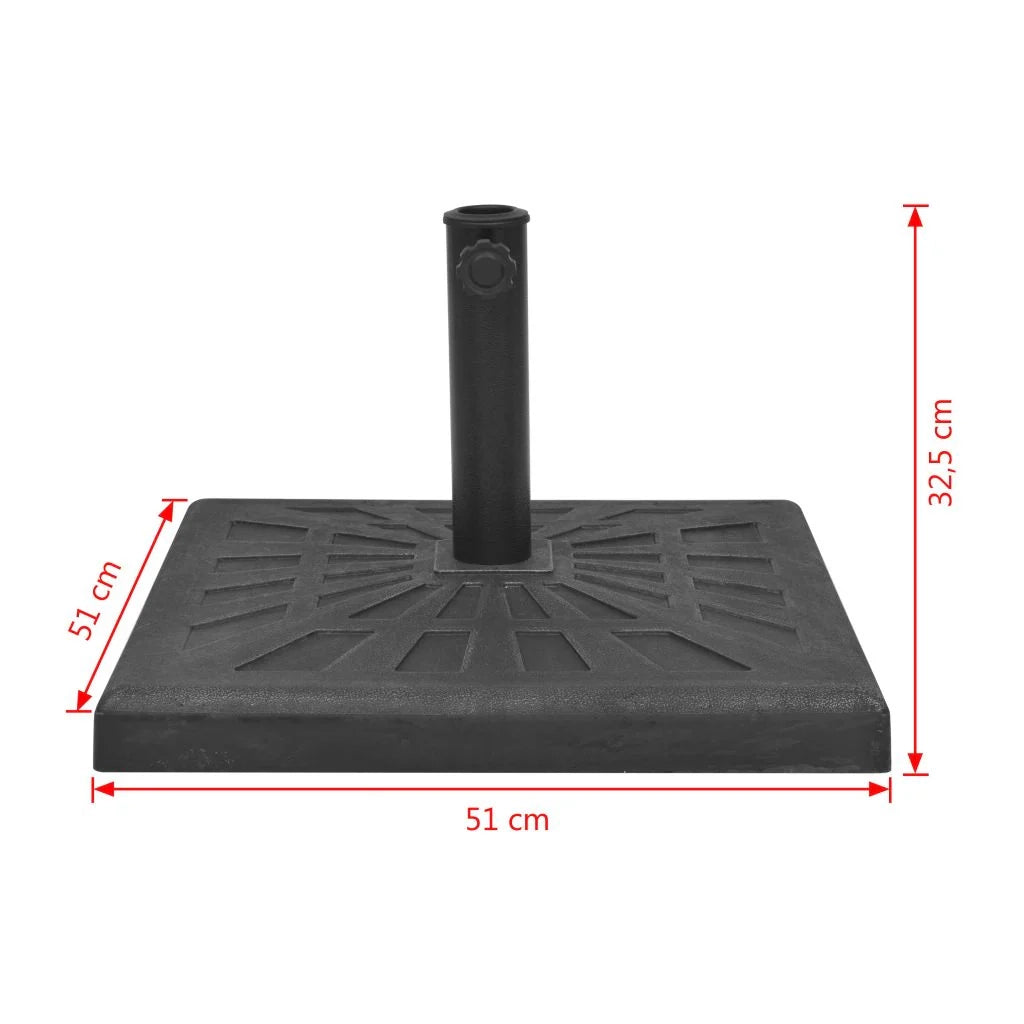 Base per ombrellone quadrata in resina nera 19 kg 2202091