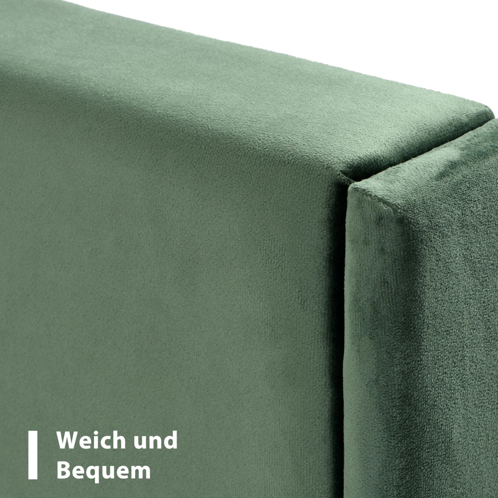 letto imbottito velluto verde 140 x 200 cm