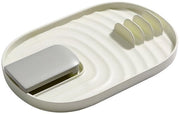 Organizzatore per utensili da cucina - Sostegno per coperchi - Supporto per cucchiai - Ideale per il piano di lavoro - Multifunzionale - Bianco - Copricoperchio - Organizzatore per accessori da cucina