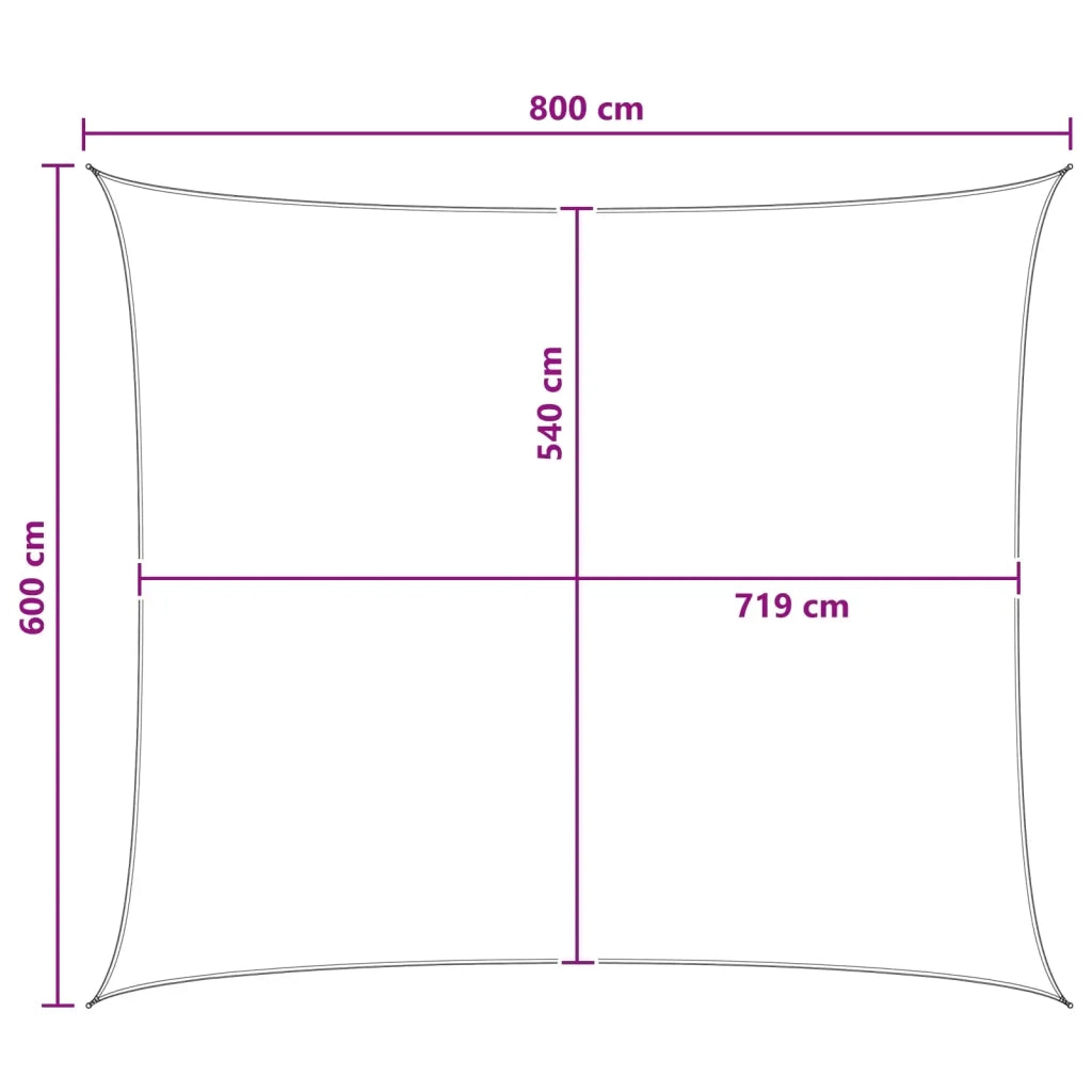 Vela Parasole | Telo Ombra | Vela da ombra Antracite e Bianco 6 x 8 m HDPE