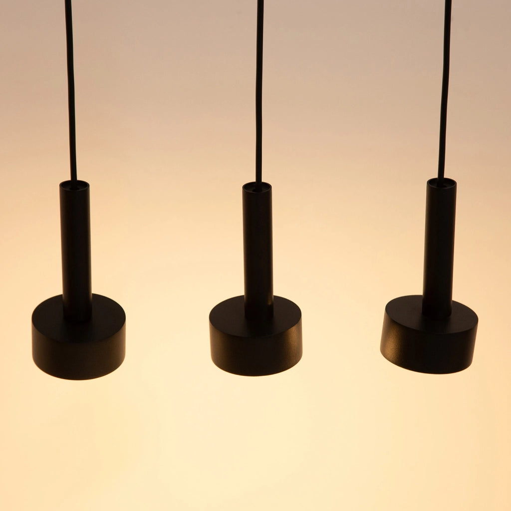 Lampada sospensione nera barra, spot orientabile, STAMP Sigma