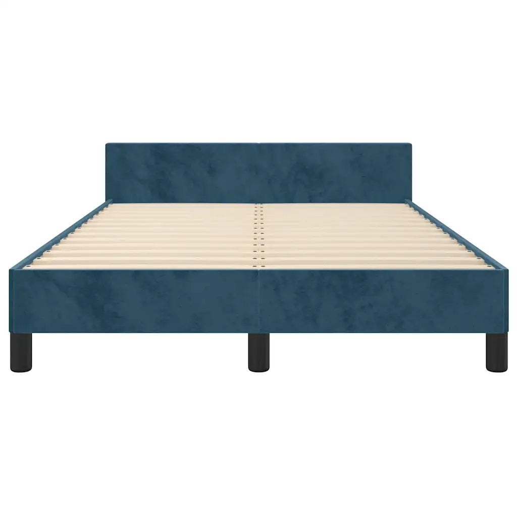 Letto matrimoniale | Letto per adulti | Giroletto senza Materasso Blu Scuro 120x200 cm in Velluto