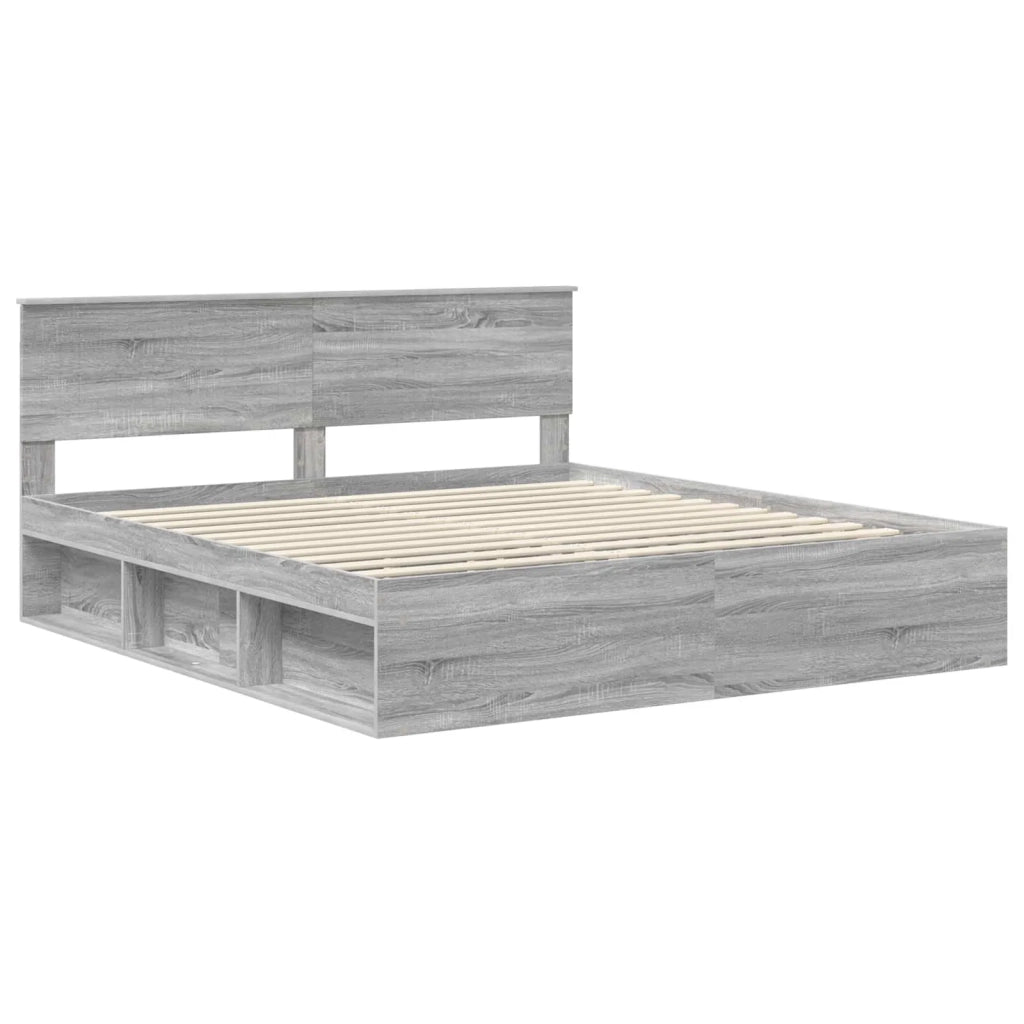 Letto matrimoniale | Letto per adulti | Struttura del letto Grigio Sonoma 180 x 200 cm Pino massello