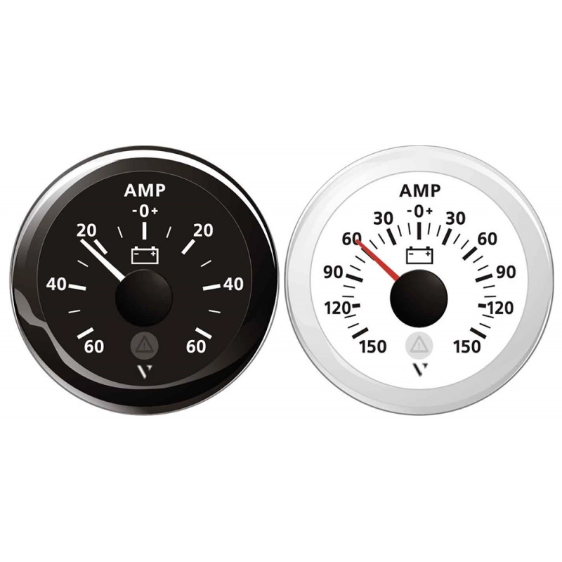 SHUNT 60A AMPEROMETER BLACK SCALE 150/0/150 AMP 12/24V