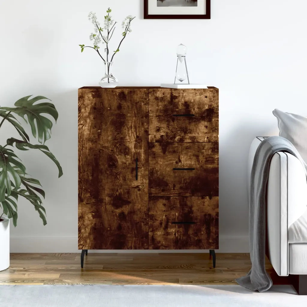 Credenza-Buffet-Armadio da cucina Rovere Fumo 69,5x34x90 cm in Legno Multistrato 186908