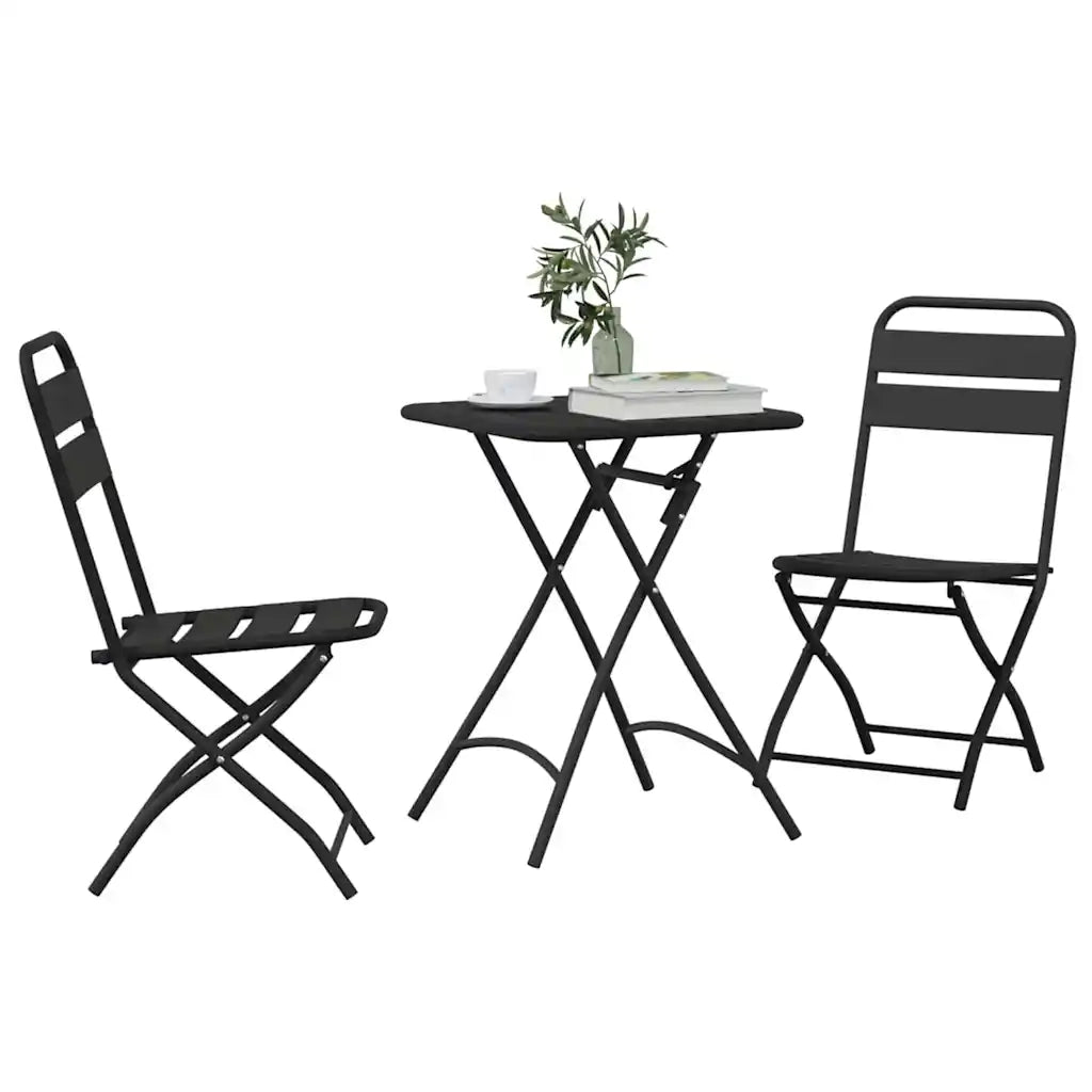 Set bistrot 3 pz | Set Salotto da Giardino Antracite Acciaio