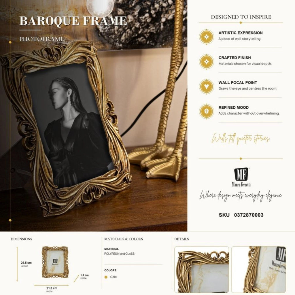 Cornice portafoto Baroque oro in stile barocco 15x20 cm