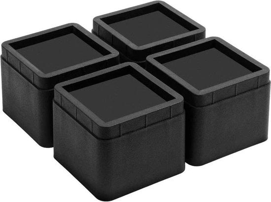 Set di 4 elevatori per letto regolabili - Elevatori per mobili robusti per letto - Stivabili e regolabili - 2 pollici
