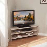 Mobile Porta TV Berg con 2 Ripiani Espositore Angolare 110 x 36 x 42 cm - Beige [en.casa]