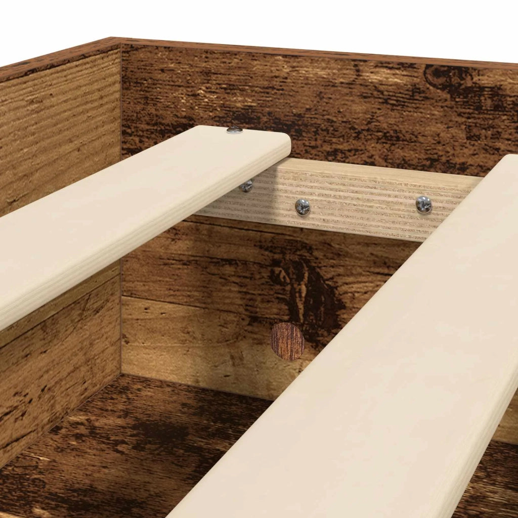 Struttura del letto con lo scaffale Legno antico 80 x 200 cm 3429672