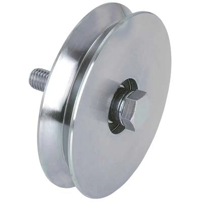RUOTA CANCELLO A FISSARE GOLA V 402 COMBI  ZINCATA + CUSCINETTO MM 120