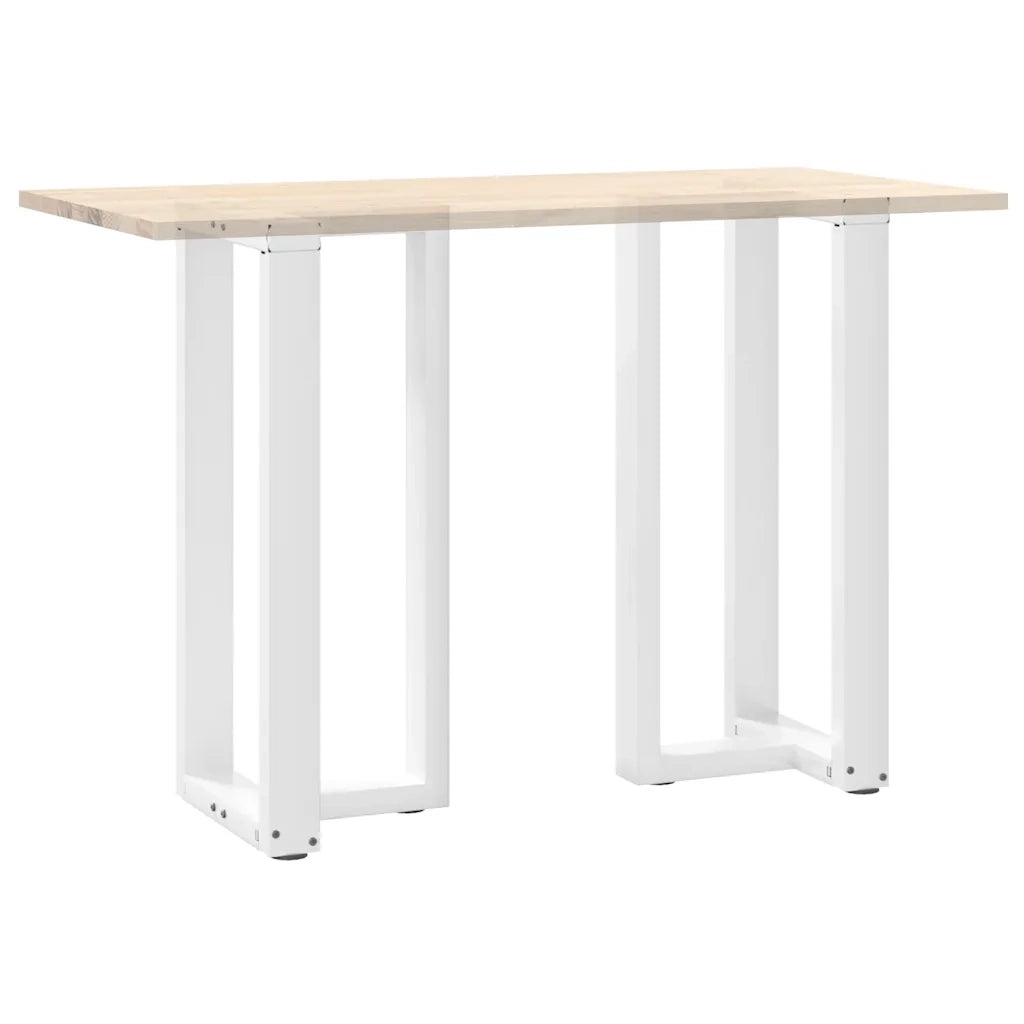 Gambe per tavolo da bar a forma di T 2 pz | Piede del tavolo bianche 50x35x(90-91) cm in acciaio