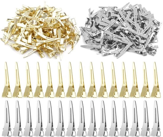 Spille per capelli 100 pezzi - Fermagli a coda di lucertola - Spille metalliche a separazione - Clip per onde - Metallo verniciato - 4,5 x 0,8 cm - Spille per capelli