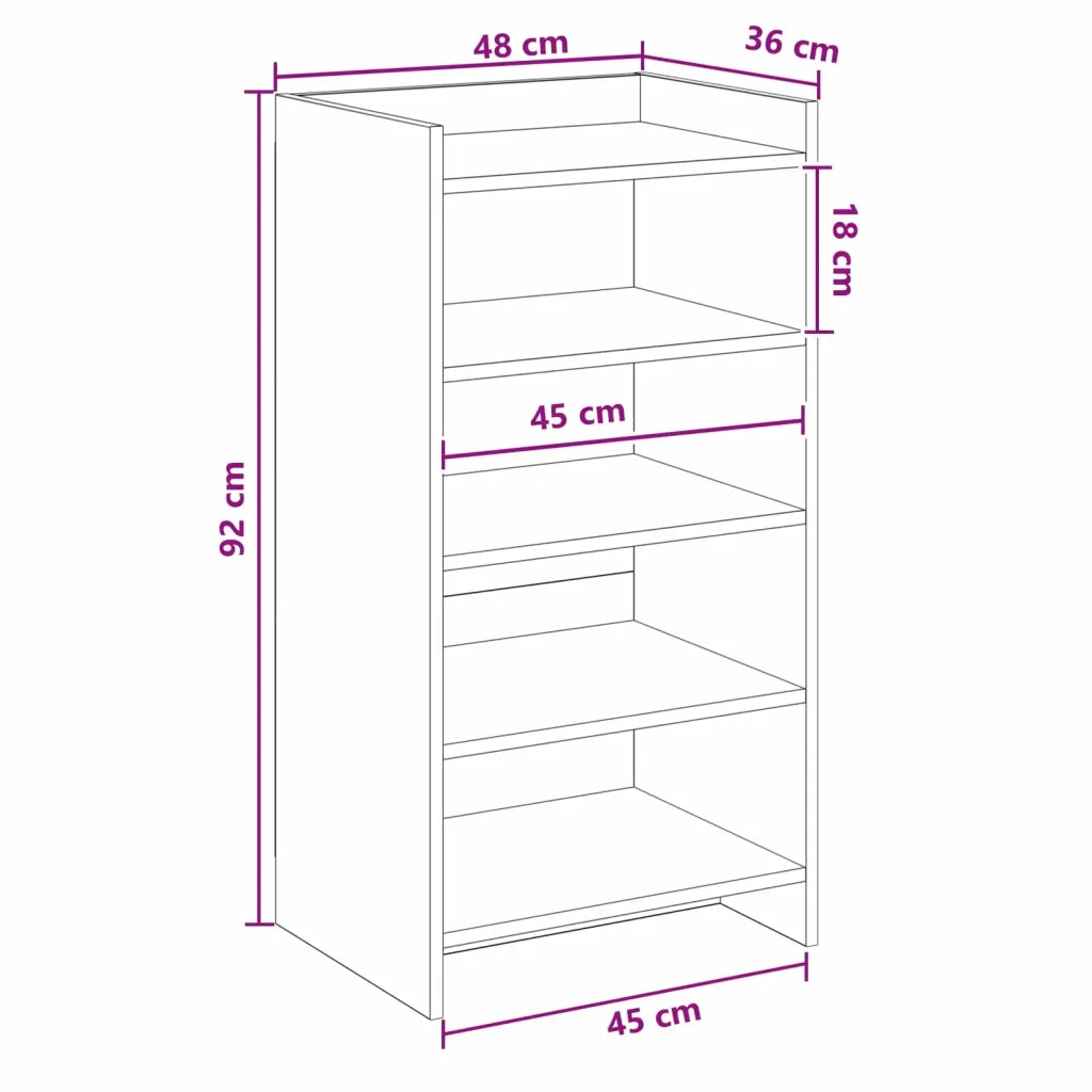Mobile per scarpe Legno antico 48 x 36 x 92 cm 8011345