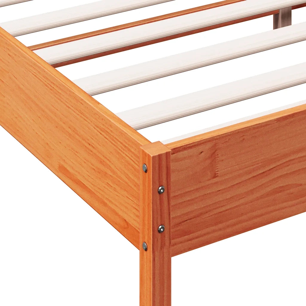Letto senza Materasso Marrone Cera 120x190 cm in Legno di Pino 842725