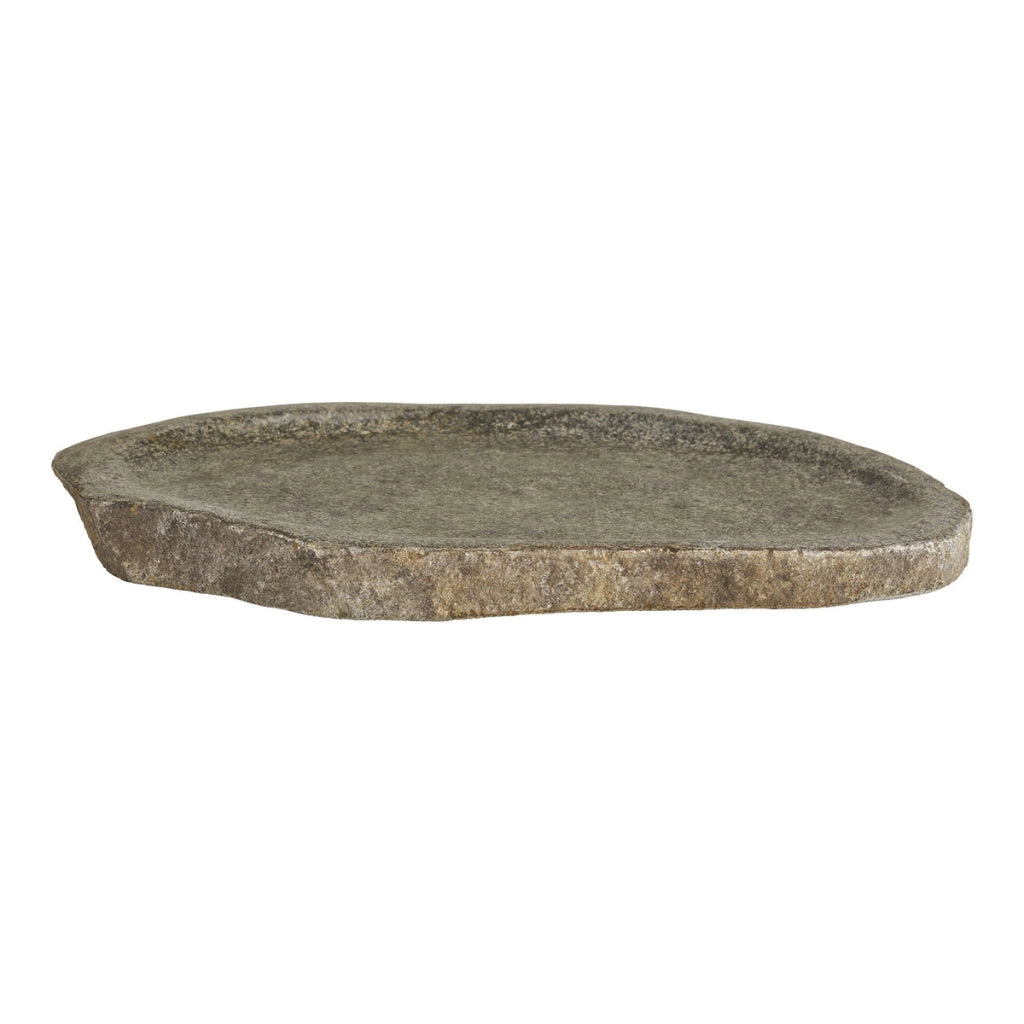 Vassoio da bagno Gara in pietra riverstone naturale 30x25 cm