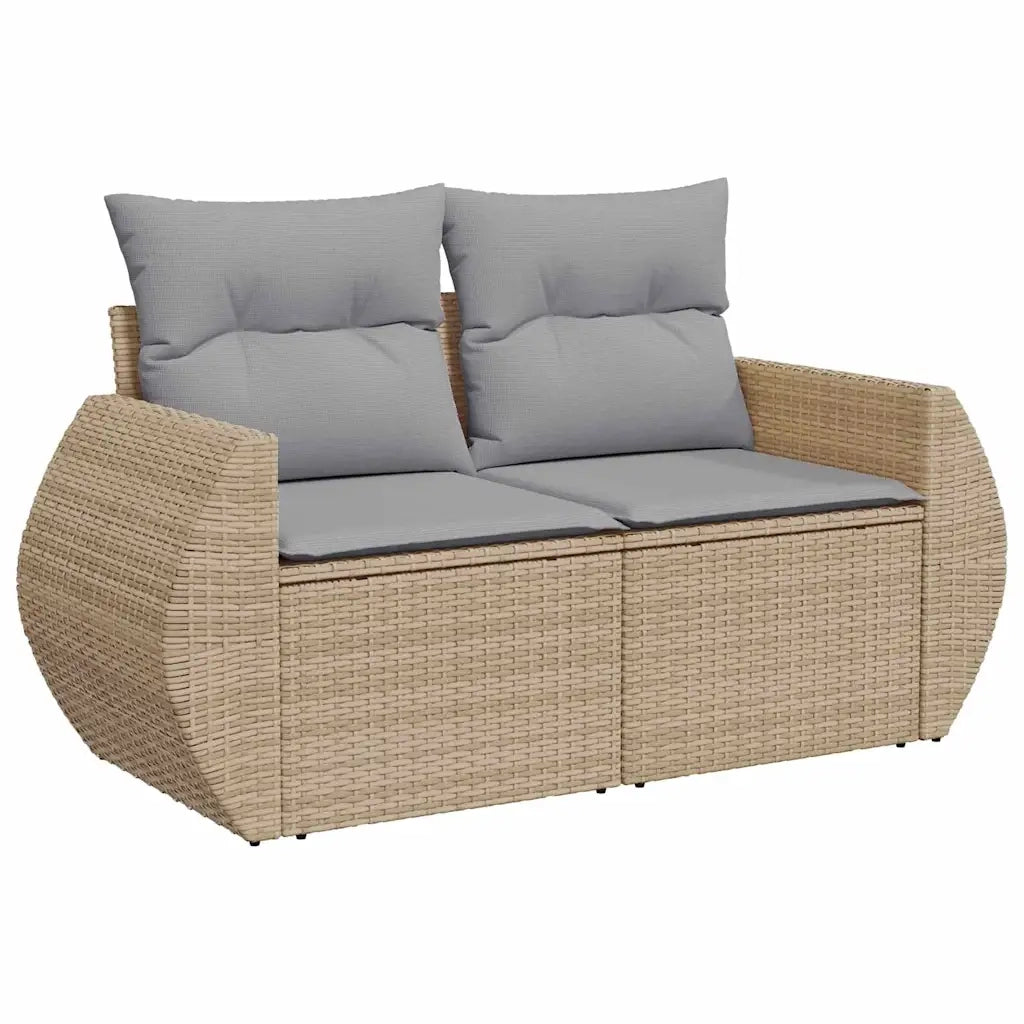 Set Divano da Giardino con cuscino 9 pcs beige e grigio chiaro 3363837