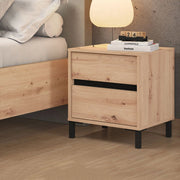 Combatte, Comodino 2 Cassetti, 48x40x55h cm Marrone Rovere Nodi