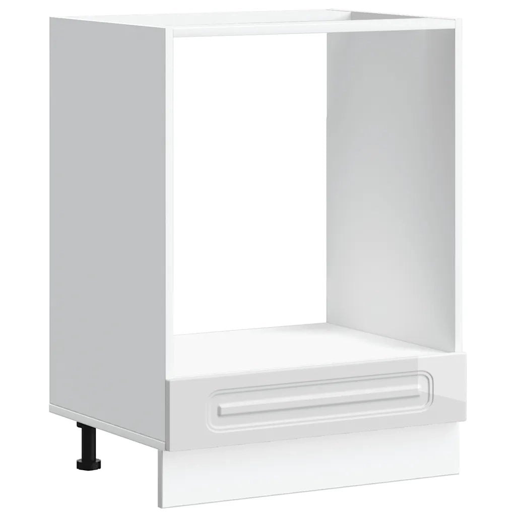 Pensile da cucina | Armadio per Forno Kalmar Bianco Lucido in Legno Multistrato