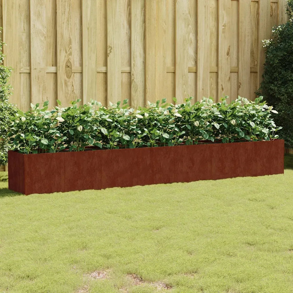 Fioriera Rialzata da Giardino 280x40x40 cm in Acciaio Corten 824522