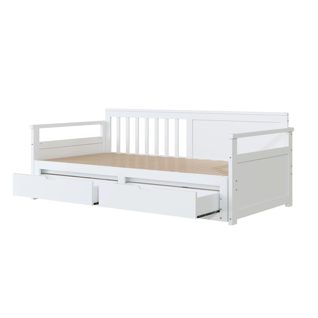 Letto giorno con funzione letto aggiuntivo in legno massello di pino 90x190 cm