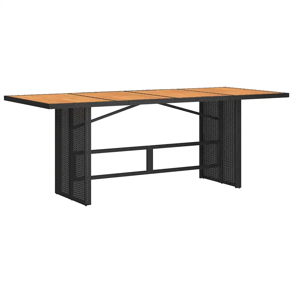 Set da Pranzo per Giardino 7 pcs Nero e Marrone polyrattan