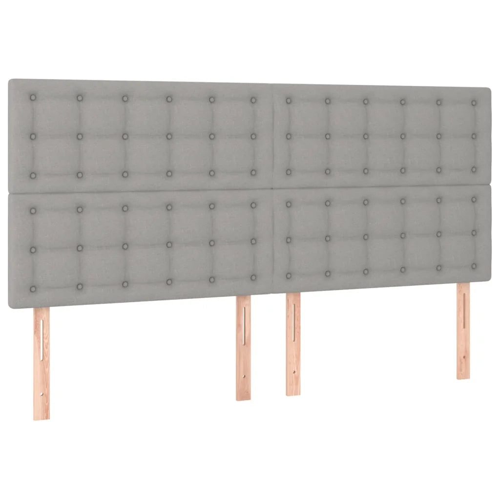 Testiera | Testata Grigio Chiaro 200x5x118/128 cm Tessuto
