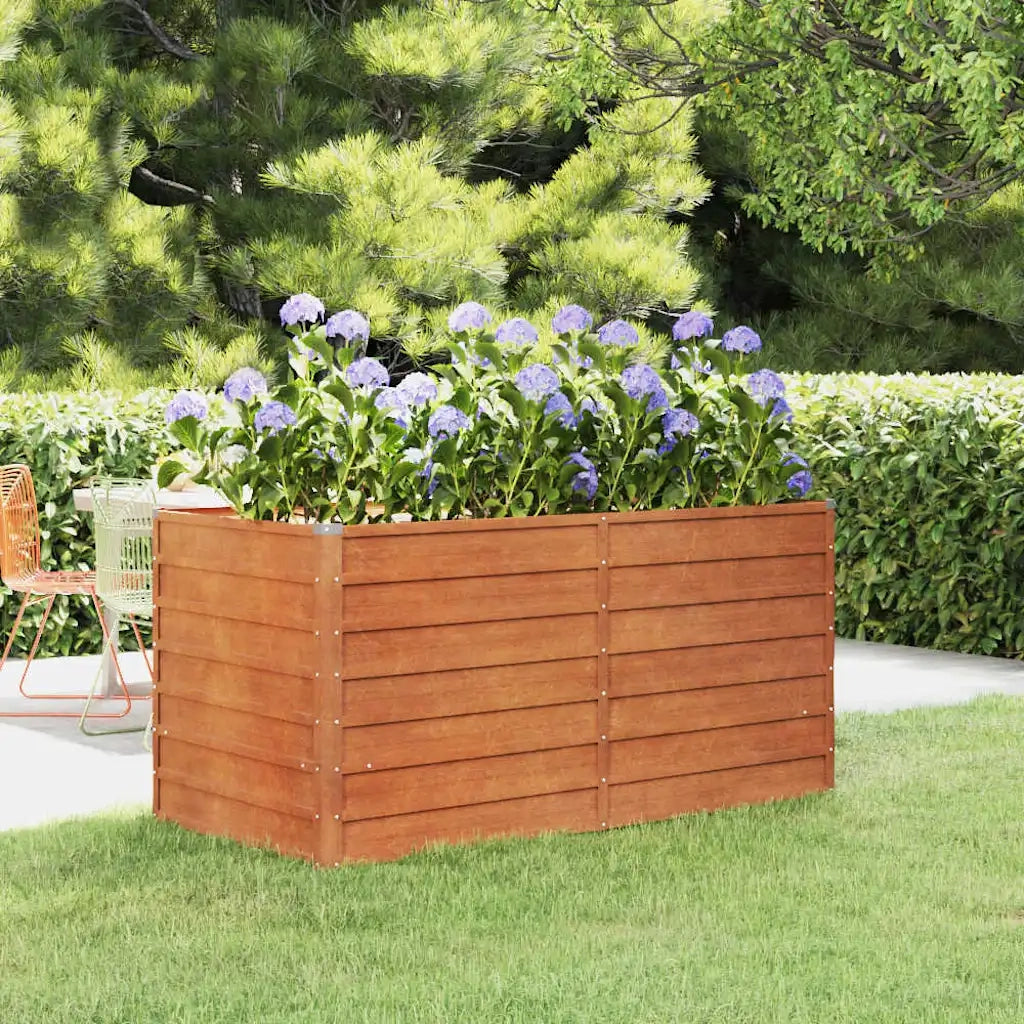 Fioriere | Cassetta per fiori | Letto Rialzato da Giardino Ruggine 160x80x77 cm Acciaio Corten