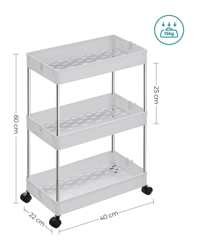 Valora ARMADIO SU RUOTE CON 3 RIPIANI Mobile Storage Bianco