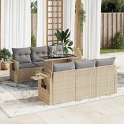 Set Divani da Giardino 7 pz con Cuscini Beige in Polyrattan 3326420