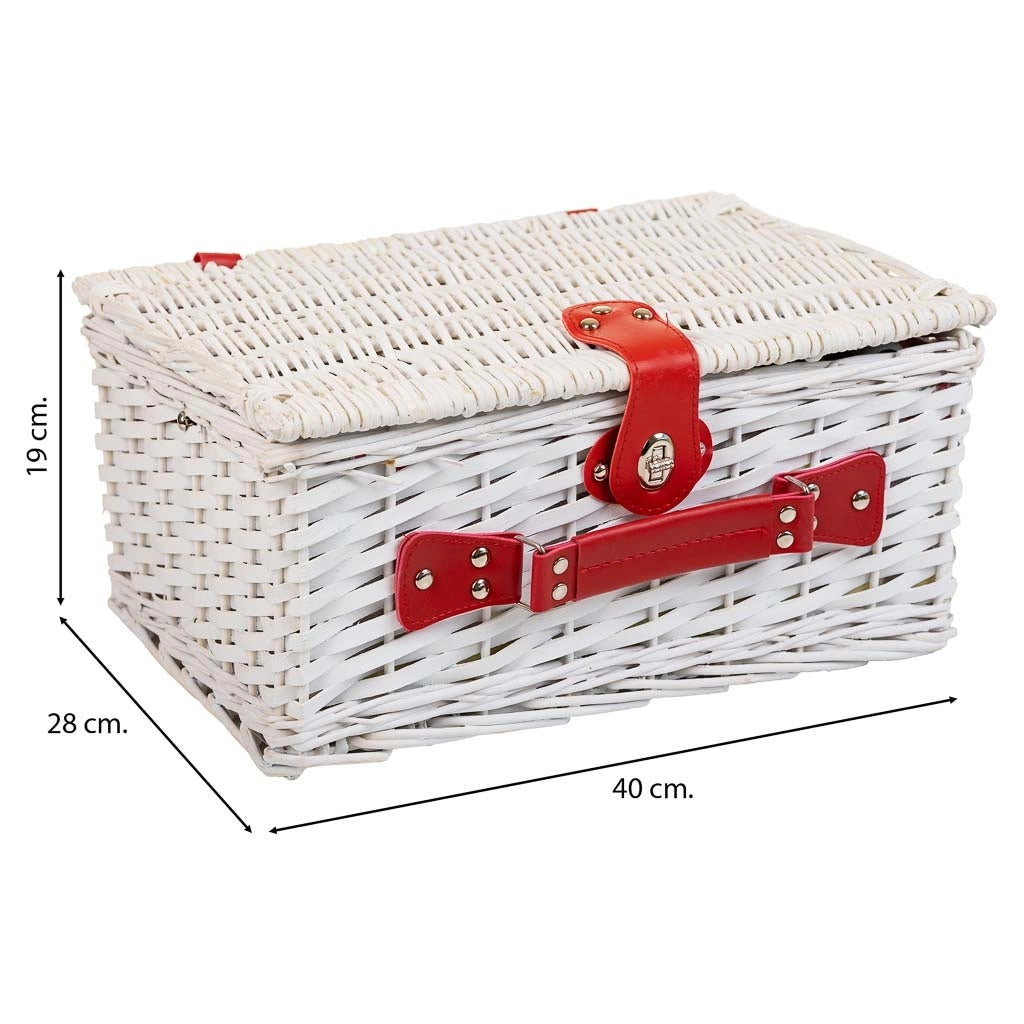 Cesto pic-nic bianco 40x28x19h