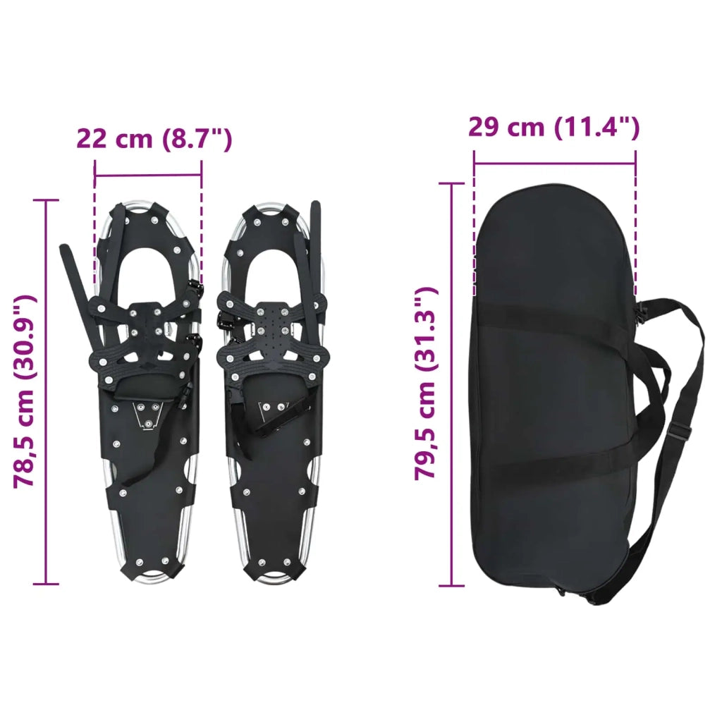 Ciaspole 3 in 1 Argento e Nero 78,5 x 22 cm Alluminio e HDPE 42021433