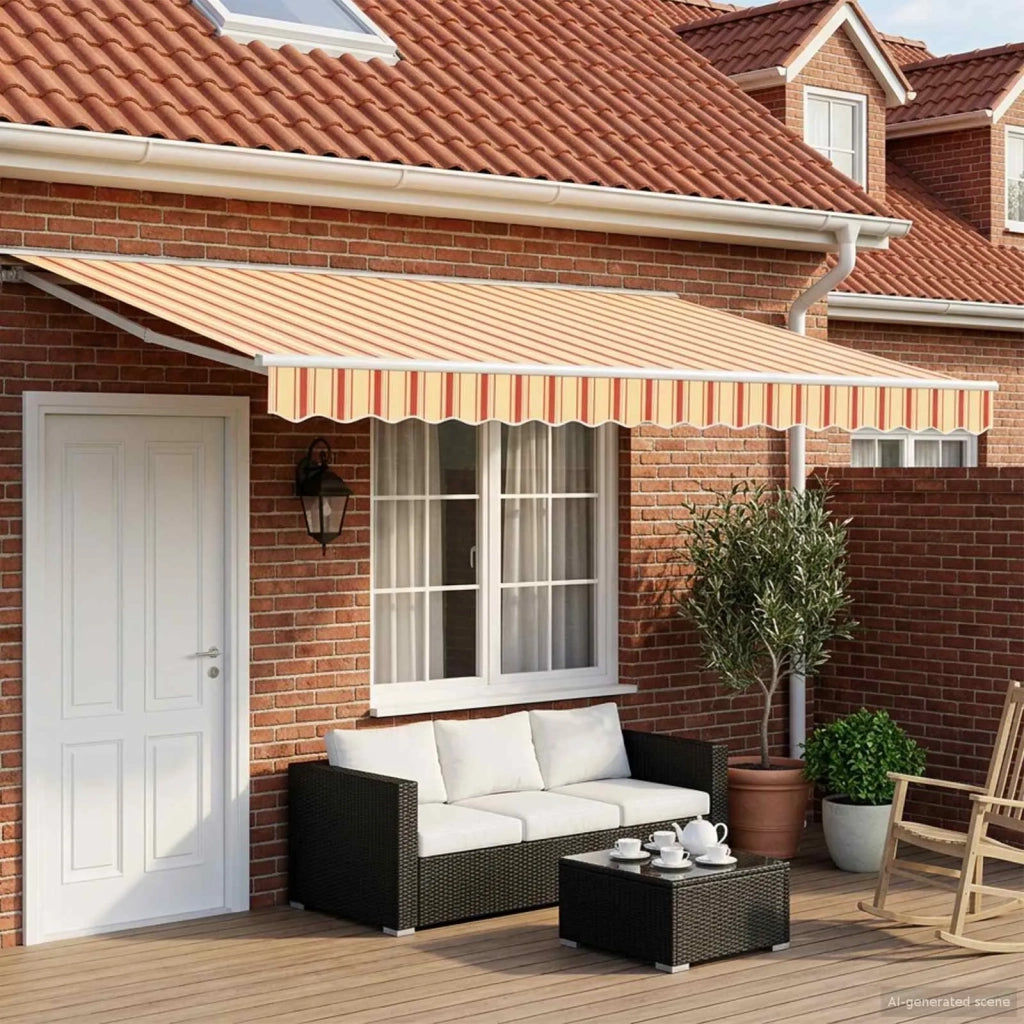 Cornice per Tenda Manuale con LED 4 × 3,5 m 3420637