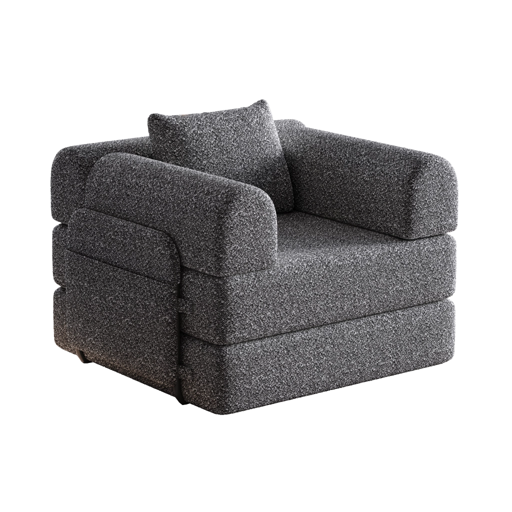 Divano Letto 2 in 1 con Vano Contenitore ¨C MINIMAL ¨C Tessuto Chenille, Struttura Metallo