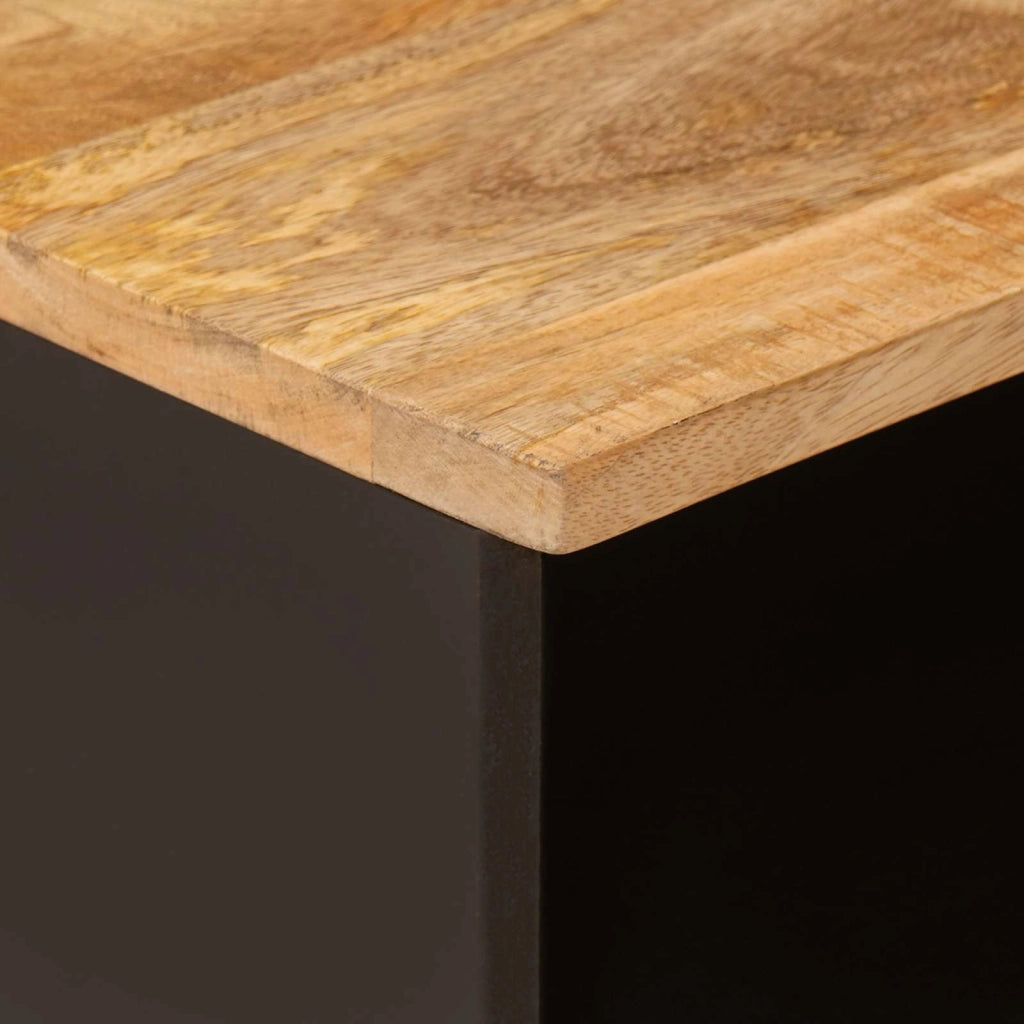 Pratico mobile porta TV rettangolare con cassetto e ripiano 100 x 33 x 46 cm in legno massello di mango marrone 02_0057816