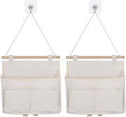 Organizzatore di appendiabiti in legno con 2 contenitori e chiodi di appendiabiti - Impermeabile - Organizzatore di bagno e campeggio con 2 ganci - Set da 2