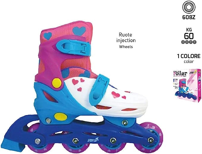 Pattini a rotelle in linea bambina donna Pattini in linea bambino bambina 4 ruote rotelle adulto (EASY ROLLER ROSA 31-34