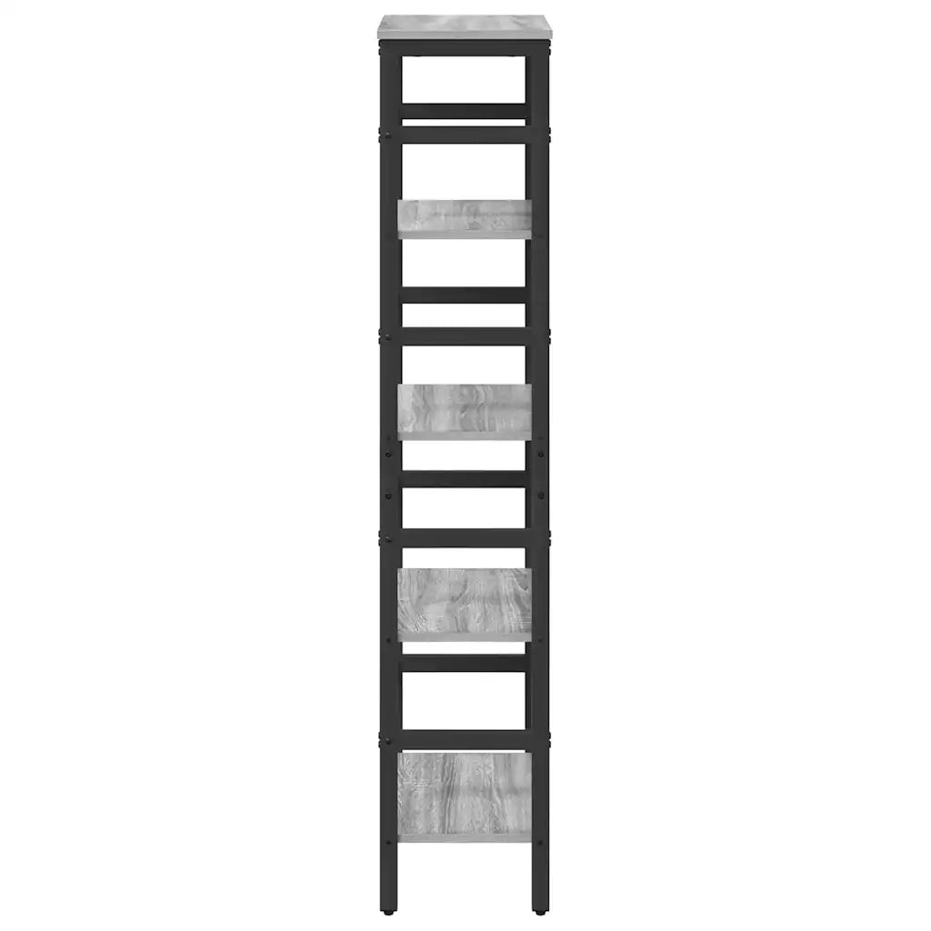 Libreria-Scaffale per Libri-Mobile di Stoccaggio Grigio Sonoma 40 x 29,5 x 149 cm Legno multistrato