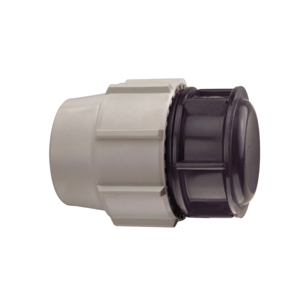 TAPPO FEMMINA A COMPRESSIONE IN POLIPROPILENE SERIE 7120 BIANCO E NERO PLASSON - Ø110 PN16  - PSN
