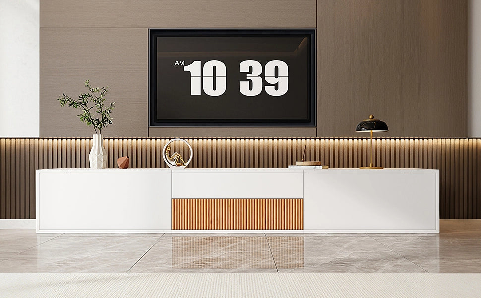 Cassettiera TV bianca in truciolato lunghezza 180 cm