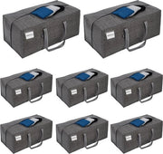 Set di Contenitori per la Conservazione dell'Abbigliamento con Coperchio e Cerniera - 8 Pack Grigio Scuro