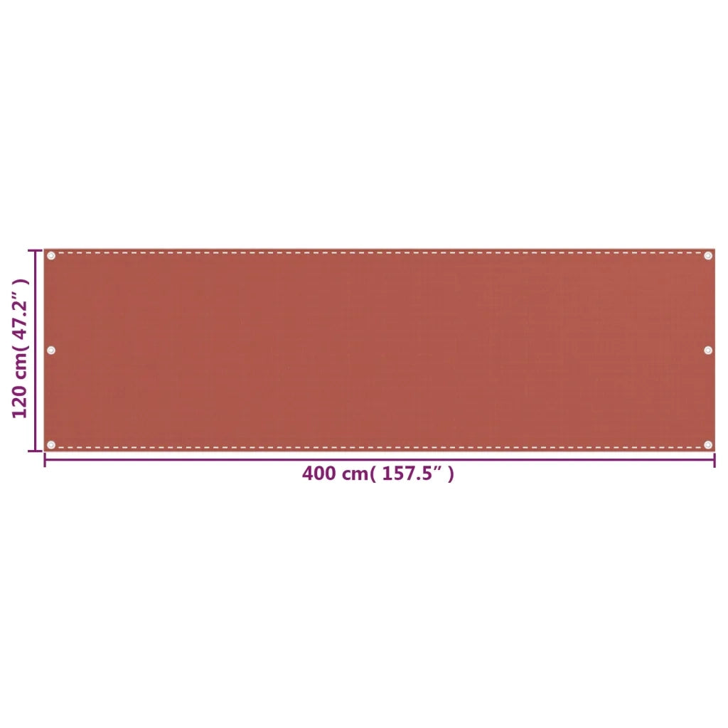 Paravento da Balcone-Pannello per balcone Terracotta 120x400 cm in HDPE