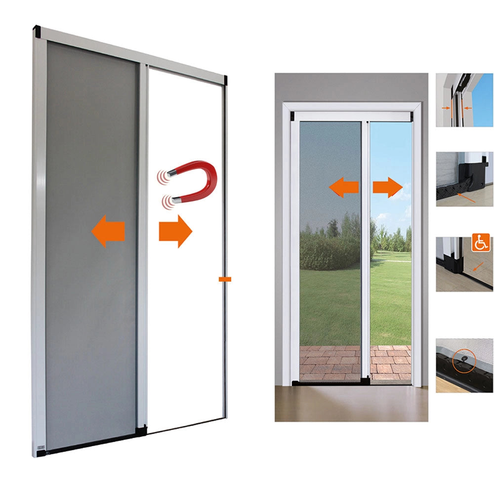 Zanzariera a Rullo con Calamita per Porte Apertura Laterale Tanke Colore: Grigio antracite