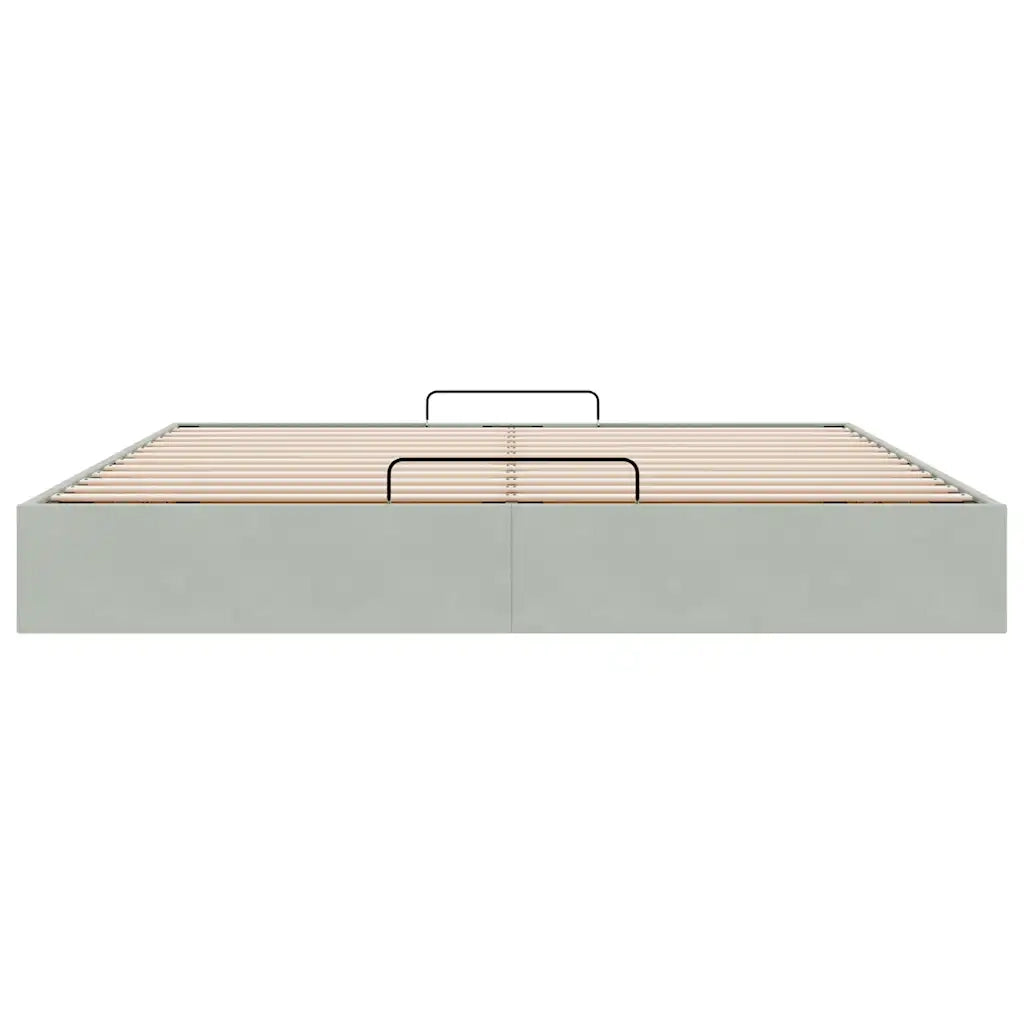 Struttura Letto Pouf senza Materasso-Giroletto con contenitore 160x200 cm in Velluto 959128