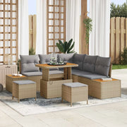 Set Divano da Giardino con cuscino 8 pcs Beige Poly Rattan 3364867