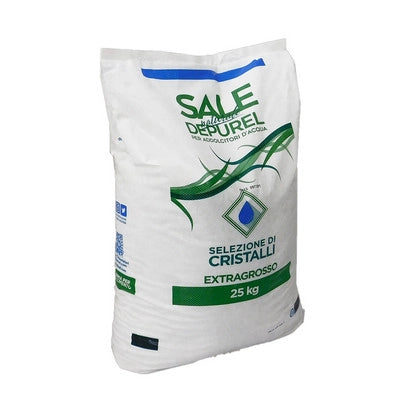 Sale addolcitori Depurel in cristalli 25 Kg per una migliore qualità dell'acqua.