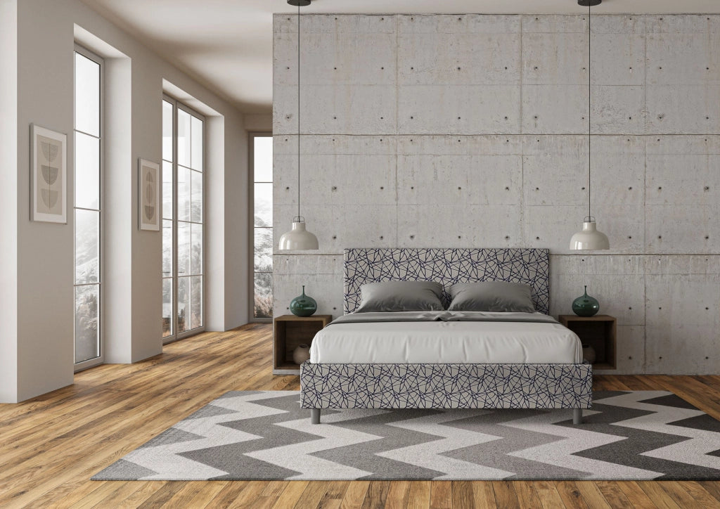 Letto Matrimoniale 160x190 cm con Rete Adele Era 09 Blu